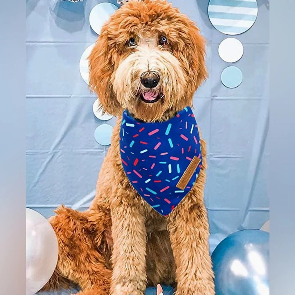 NWT Realeaf Dog Bandanas 2 Pack, SZ - XL. Dog Birthday Party Supplies